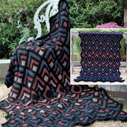 Homespun Mitered Afghan in Lion Brand Homespun - 1215A