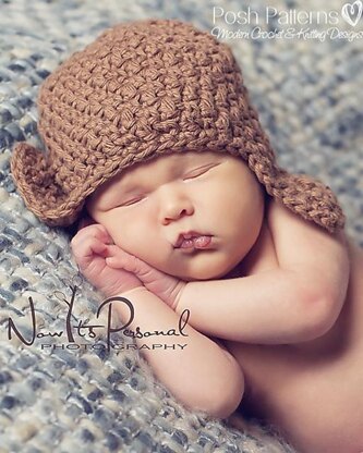 Textured Baby Earflap Hat Crochet Pattern 181