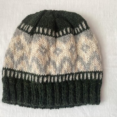 The Ice Diamond Beanie Hat - knitting pattern