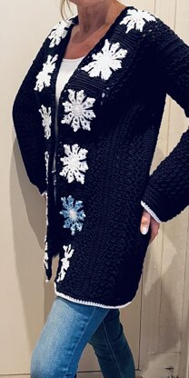 SNOWFLAKE CARDIGAN English USA & Dutch