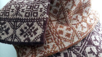 Fair Isle Scarf in Browns and Tan