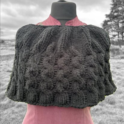 Super Chunky Chenille Cable Poncho