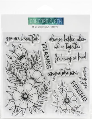 Concord & 9th Clear Stamps 6"X6" - Meadow Blossoms