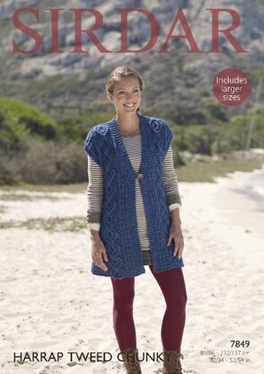 Waistcoat  in Sirdar Harrap Tweed Chunky - 7849 - Downloadable PDF