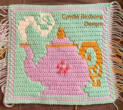 Time for Tea crochet square - CBirdsong Designs