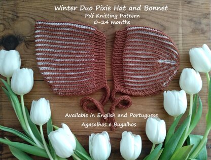Winter Duo Baby Pixie Hat and Bonnet