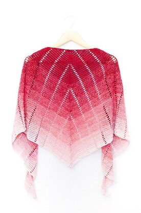 Raspberry Croissant Shawl