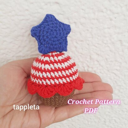 4th of July cupcake crochet pattern