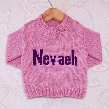 Intarsia - Nevaeh Moniker Chart - Childrens Sweater