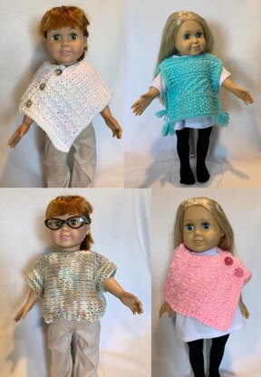 Any Season Ponchos For 18-Inch Dolls