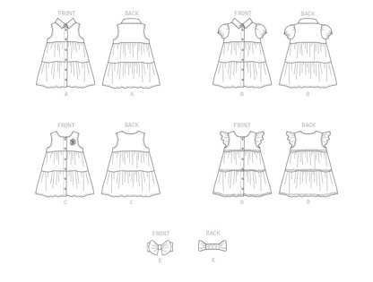 Butterick Toddlers' Dress and Headband B6906 - Paper Pattern, Size 1/2-1-2-3-4