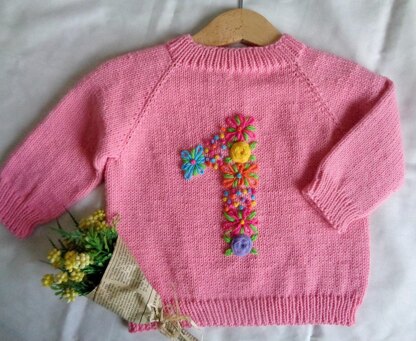 Floral Numbers Baby Cardigan