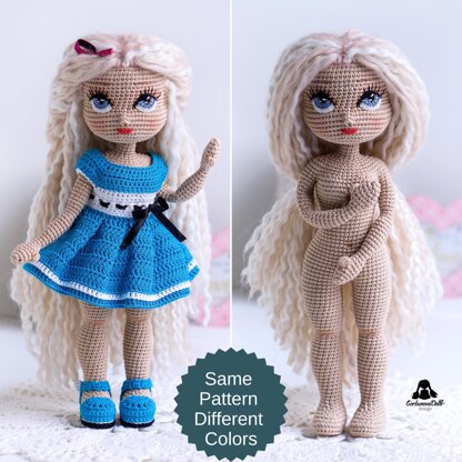 Crochet Doll Pattern - Michelle with Clothes (English PDF)