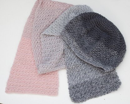 Textured Beanie and Scarf Set