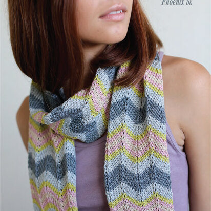 Chevron Scarf in Ella Rae Phoenix DK - ER4-02 - Downloadable PDF