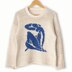 Womens knit sweater - Blue Nude 2 intarsia motif