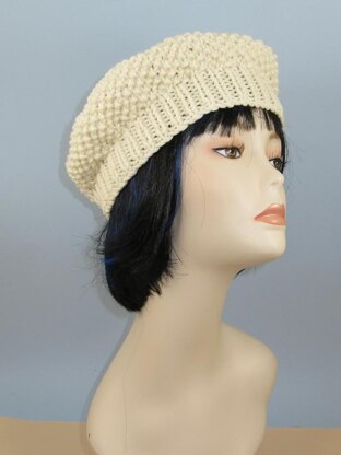 Chunky Moss Stitch Beret Hat