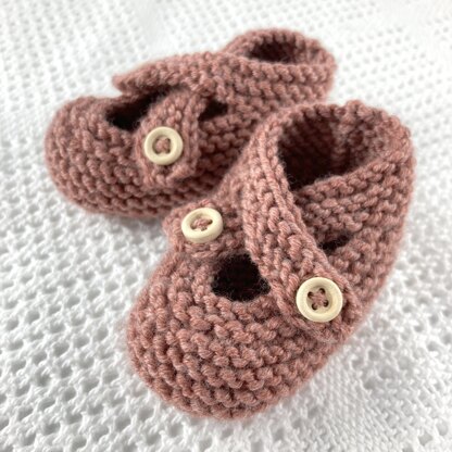 Brooke - Crossover Button Fastening Baby Shoes