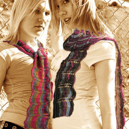 Color Ripple Scarf in Knit One Crochet Too Ty-Dy Cotton - 1688