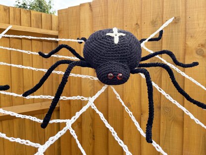 Giant spider web Large cobweb Crochet spiders Outdoor halloween decoration