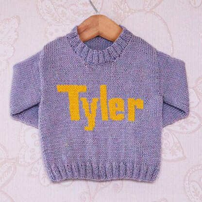 Intarsia - Tyler Moniker Chart - Childrens Sweater