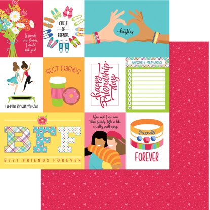 Photoplay Paper Best Friends Double-Sided Cardstock 12"X12" 25/Pkg - Besties