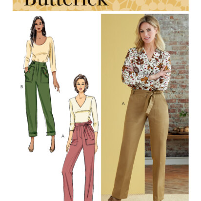 Butterick Misses' Pants and Sash B6864 - Sewing Pattern