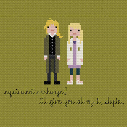 Ed and Winry - PDF Cross Stitch Pattern