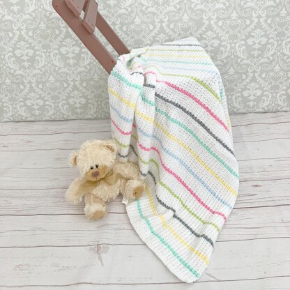 525- Rainbow Stripe Blanket Knitting Pattern -525