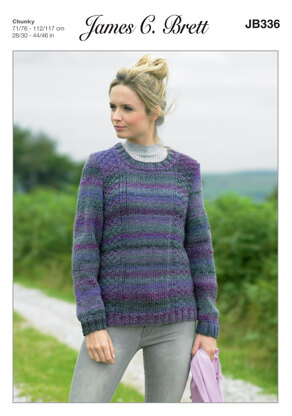 Ladies Sweater in James C. Brett Marble Chunky - JB336 - Leaflet