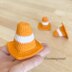 Mini Traffic Cone Amigurumi Crochet Pattern by erinmaycrochet