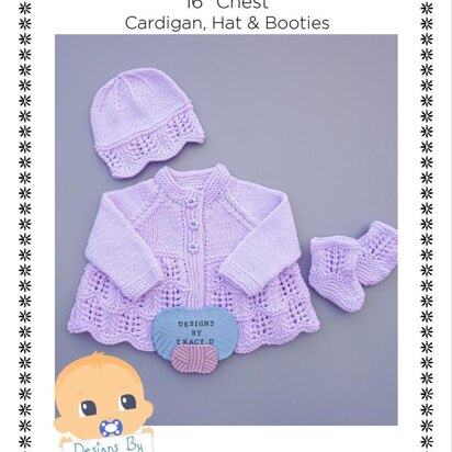 Isabella Baby Cardigan, Hat & Booties knitting pattern