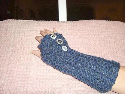 292, EASIEST KNITTED FINGERLESS GLOVES PATTERN IN THE WORLD