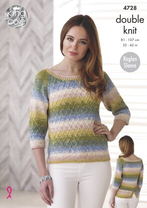 Sweater and Top in King Cole DK - 4728 - Downloadable PDF