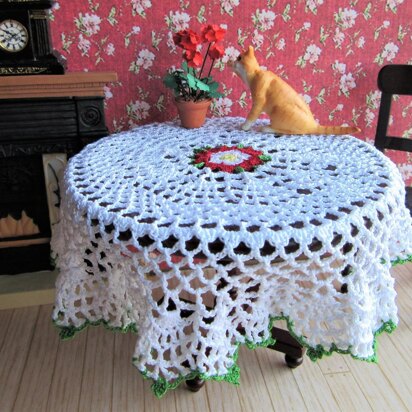 1:12th scale Tudor Rose tablecloth