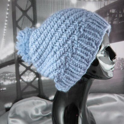 Superfast Swirl Bobble Slouch Hat Circular