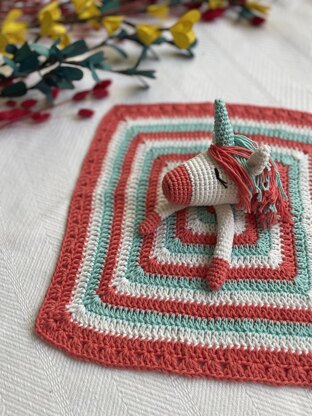 Unicorn Lovey Security Blanket