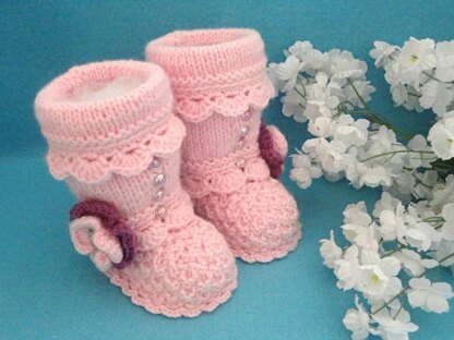 PATTERN Knitting Baby Girl Baby Hat Baby Booties by Elena Mitchell