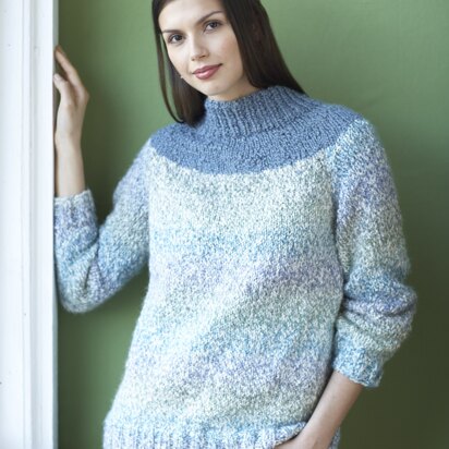 Classic Yoke Pullover in Lion Brand Homespun - 80942AD