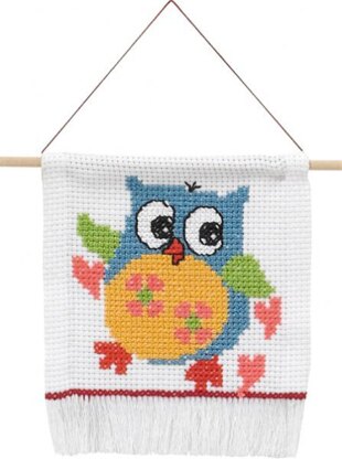 Permin Owl Cross Stitch Kit - 16x18cm