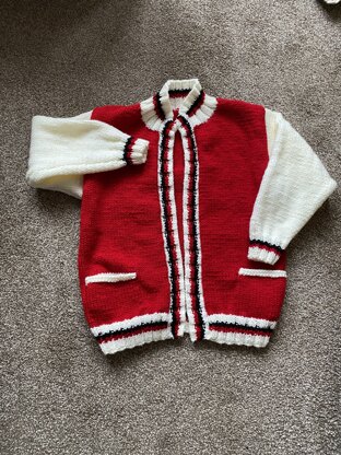 Letterman chunky knit jacket (baseball style jacket)