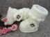 Knitting PATTERN Baby Shoes and Cap Baby Set with Crochet Edging