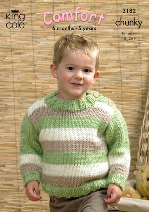 Sweaters and Cardigan in King Cole Comfort Chunky and Multi Chunky - 3182