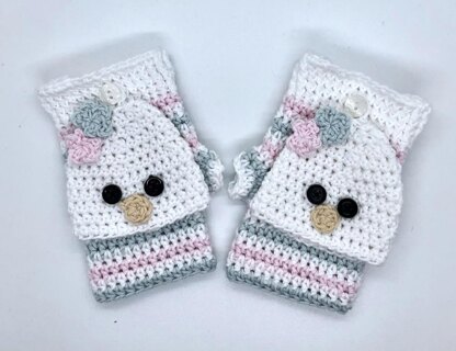 Baby Bird Hat and Mittens set