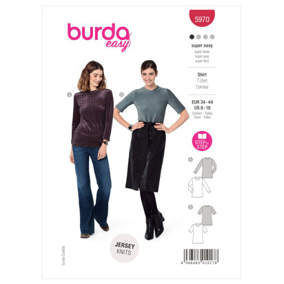 Burda Style Misses' Slim Fit Top with Neckband B5970 - Sewing Pattern