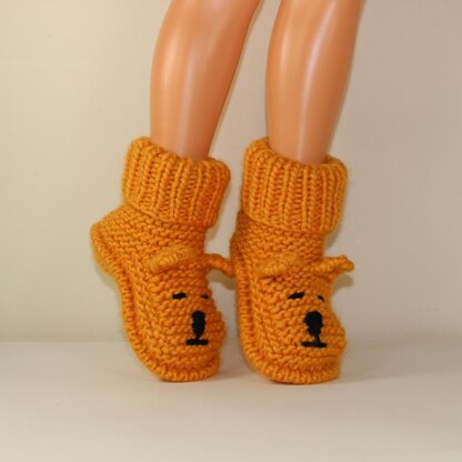 Childrens Teddy Bear Slipper Boots