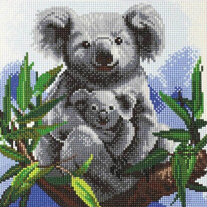 Crystal Art Kit (Medium) - Cuddly Koalas Diamond Painting Kit - 11.8" x 11.8"