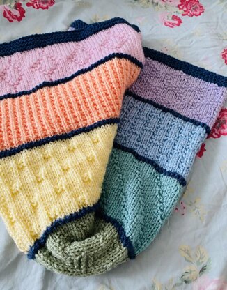 Colorful Sample Blanket Knitting pattern by Knit Sew Make | LoveCrafts