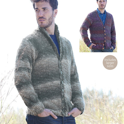 Shawl Collared and V Neck Cardigans in Sirdar Sylvan  - 7483 - Downloadable PDF
