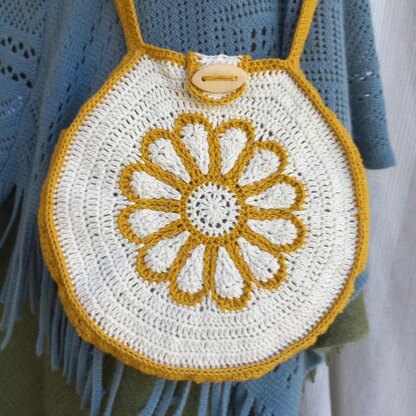Round Flower Tote Bag